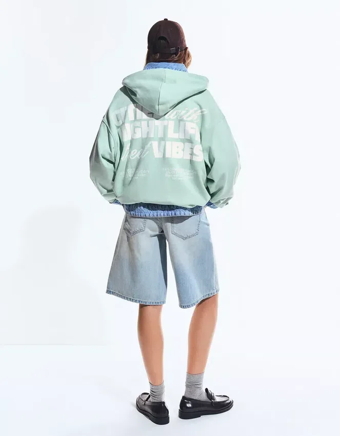 Printed Hood Sweatshirt with Hood Printed Hood Sweatshirt with Hood
