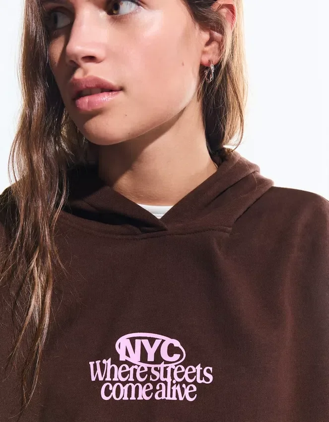 Printed Hood Sweatshirt with Hood Printed Hood Sweatshirt with Hood