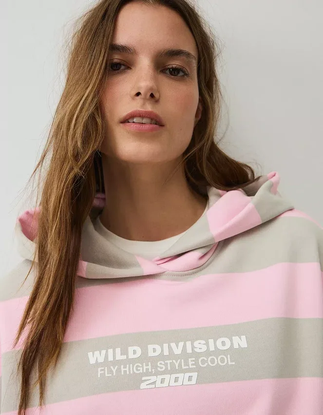 Printed Hood Sweatshirt with Hood Printed Hood Sweatshirt with Hood