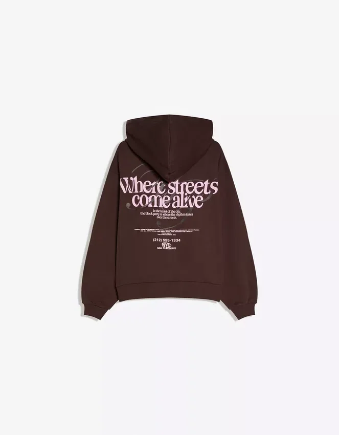 Printed Hood Sweatshirt with Hood Printed Hood Sweatshirt with Hood