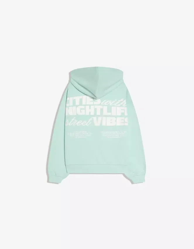 Printed Hood Sweatshirt with Hood Printed Hood Sweatshirt with Hood
