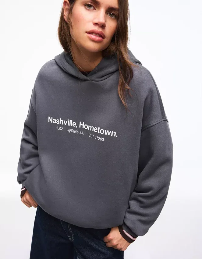 Printed Hood Sweatshirt with Hood – Tops and Bodysuits Printed Hood Sweatshirt with Hood – Tops and Bodysuits