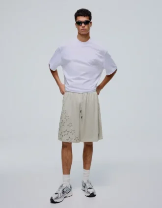 Printed Mesh Bermuda Shorts