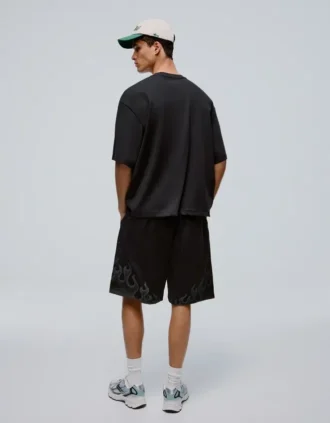 Printed Mesh Bermuda Shorts