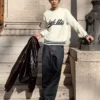 Printed Terry-Effect Sweater