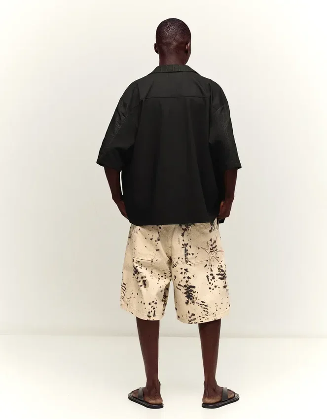 Printed Wide-Leg Bermuda Shorts – Men Printed Wide-Leg Bermuda Shorts – Men