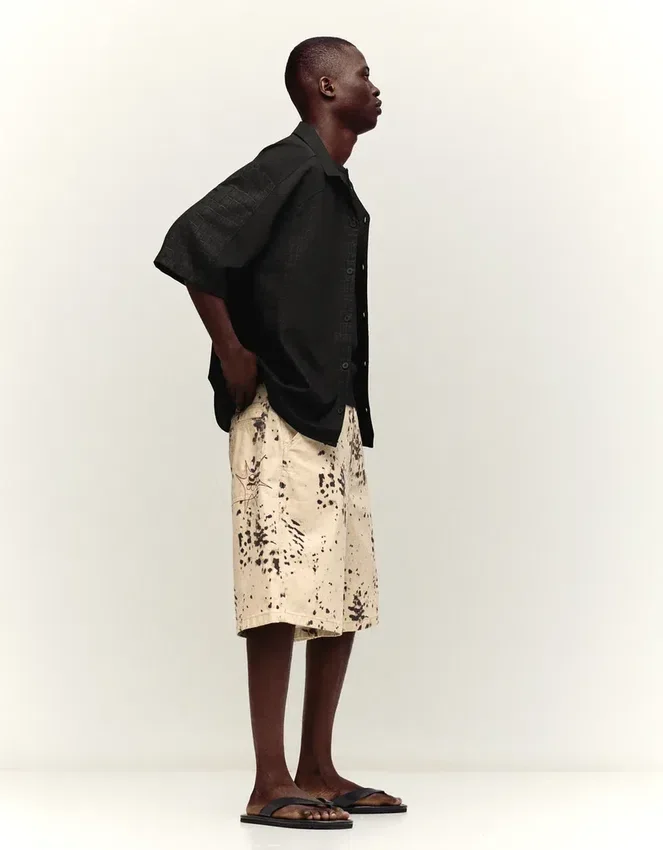 Printed Wide-Leg Bermuda Shorts – Men Printed Wide-Leg Bermuda Shorts – Men