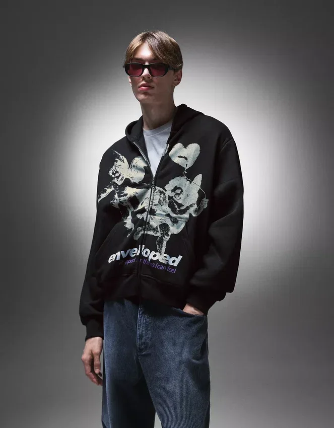 Printed Zip-Up Hoodie – Sweatshirts & Hoodies Printed Zip-Up Hoodie – Sweatshirts & Hoodies
