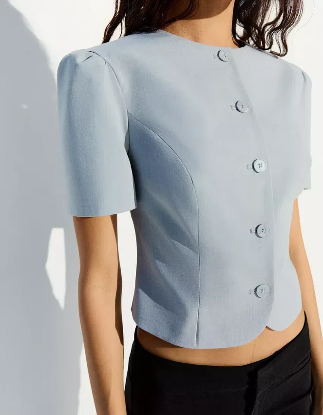Puff Sleeve Short Sleeve Blazer – Jackets and Trench Puff Sleeve Short Sleeve Blazer – Jackets and Trench