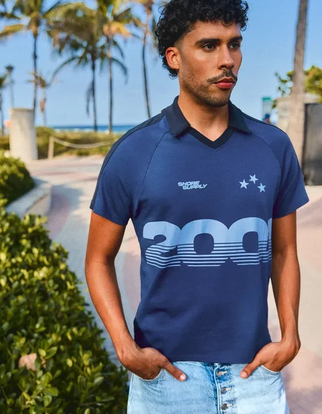 Retro Print Polo Shirt – Bershka Lovers Retro Print Polo Shirt – Bershka Lovers