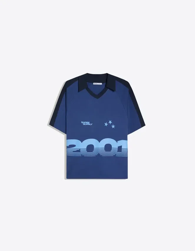 Retro Print Polo Shirt – Bershka Lovers Retro Print Polo Shirt – Bershka Lovers