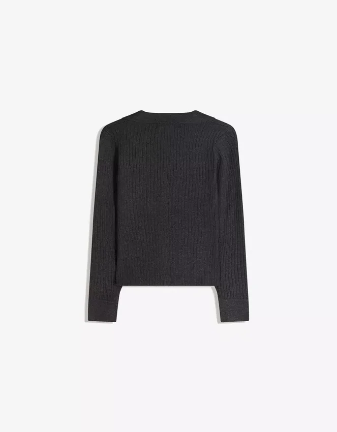 Ribbed Polo Collar Cardigan – Sweaters and Cardigans Ribbed Polo Collar Cardigan – Sweaters and Cardigans