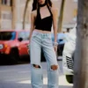 Ripped High-Waist Wide-Leg Jeans Ripped High-Waist Wide-Leg Jeans