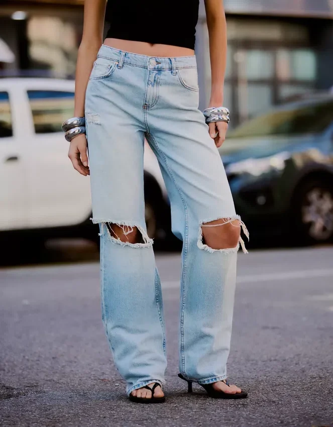 Ripped High-Waist Wide-Leg Jeans Ripped High-Waist Wide-Leg Jeans