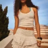 Ruffled Mini Skirt with Rhinestone Waistband Ruffled Mini Skirt with Rhinestone Waistband