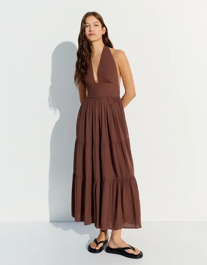 Rustic Halter Neck Long Dress Rustic Halter Neck Long Dress