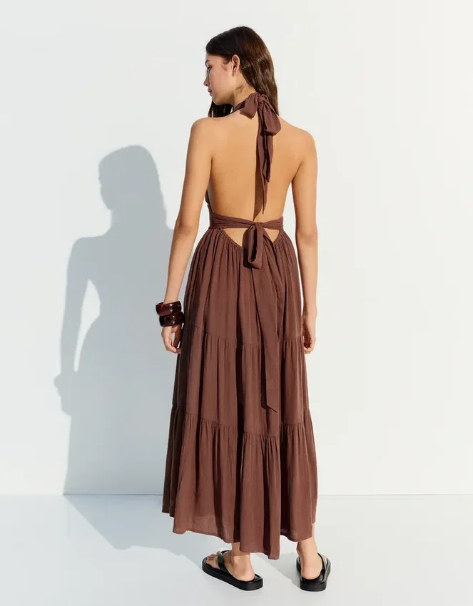 Rustic Halter Neck Long Dress Rustic Halter Neck Long Dress