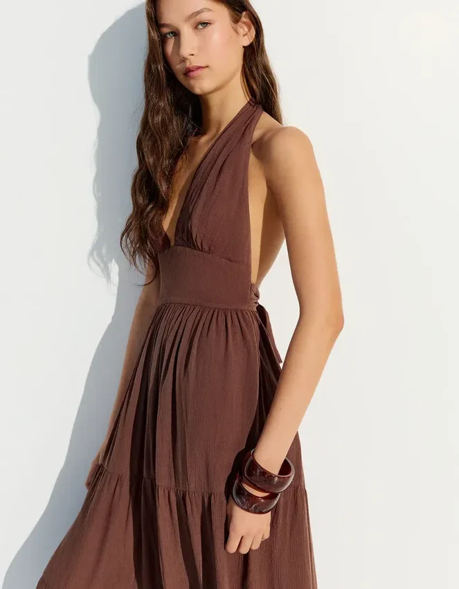 Rustic Halter Neck Long Dress Rustic Halter Neck Long Dress