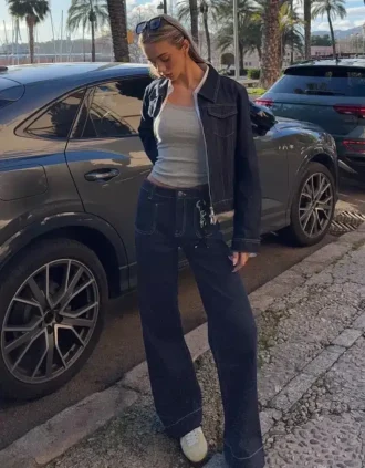 Seamless High-Waist Wide-Leg Jeans with Pockets – Pants – Women