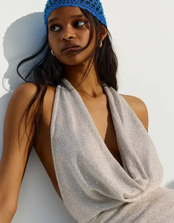 Sequinned Halter Mini Dress Sequinned Halter Mini Dress