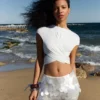 Sequinned Maxi Mini Skirt Sequinned Maxi Mini Skirt