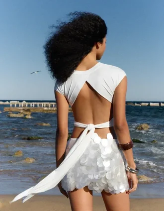 Sequinned Maxi Mini Skirt