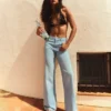 Shimmery High-Waist Straight-Leg Jeans Shimmery High-Waist Straight-Leg Jeans