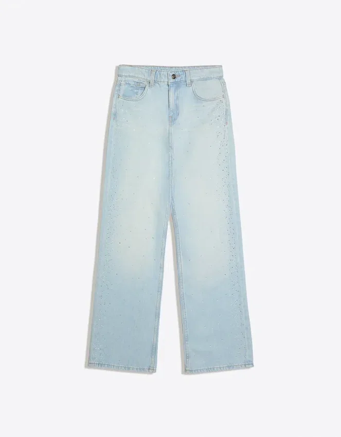 Shimmery High-Waist Straight-Leg Jeans Shimmery High-Waist Straight-Leg Jeans