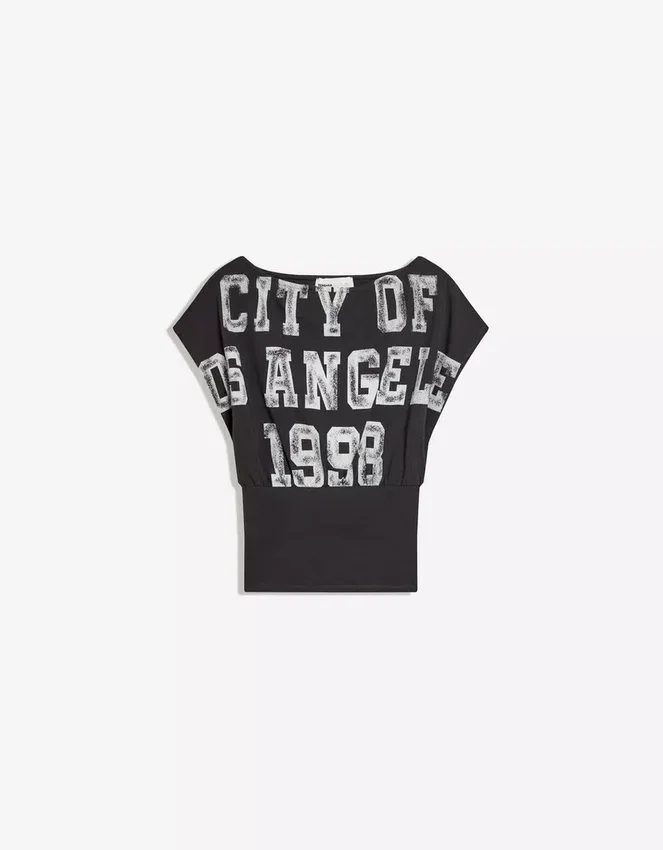 Short Sleeve Asymmetric Print T-Shirt Short Sleeve Asymmetric Print T-Shirt
