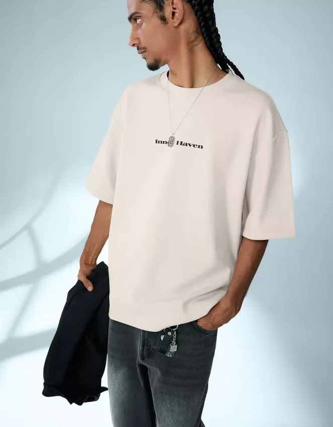 Short Sleeve Plush T-Shirt with Print – T-Shirts and Polo Shirts Short Sleeve Plush T-Shirt with Print – T-Shirts and Polo Shirts