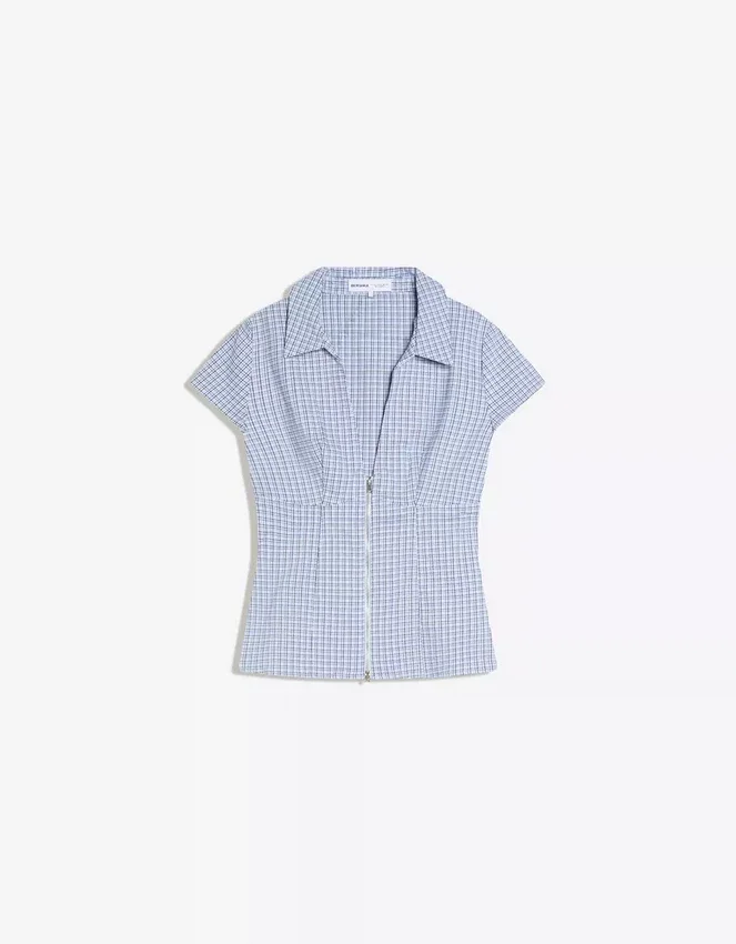 Short Sleeve Shirt with Zip – Shirts and Blouses Short Sleeve Shirt with Zip – Shirts and Blouses