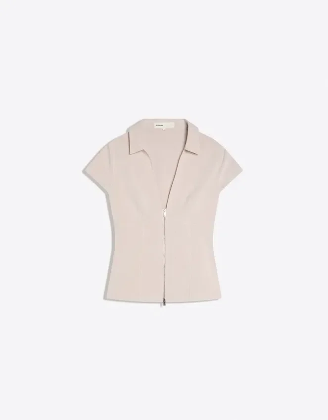Short Sleeve Shirt with Zip – Women Short Sleeve Shirt with Zip – Women