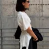 Short Sleeve T-Shirt with Gathering Short Sleeve T-Shirt with Gathering