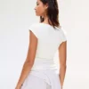Short Sleeve T-Shirt with Gathering Short Sleeve T-Shirt with Gathering