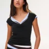 Short Sleeve T-Shirt with Gathering Short Sleeve T-Shirt with Gathering