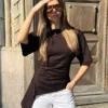 Short Sleeve T-Shirt with Gathering – #Bershkastyle – Women Short Sleeve T-Shirt with Gathering – #Bershkastyle – Women
