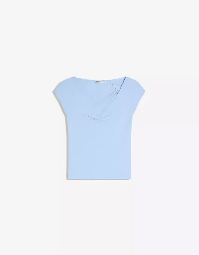 Short Sleeve T-Shirt with Gathering – Women Short Sleeve T-Shirt with Gathering – Women