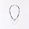 Stainless Steel and Stone Necklace – Accessories Stainless Steel and Stone Necklace – Accessories