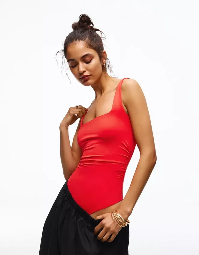 Strappy Square-Neck Bodysuit Strappy Square-Neck Bodysuit