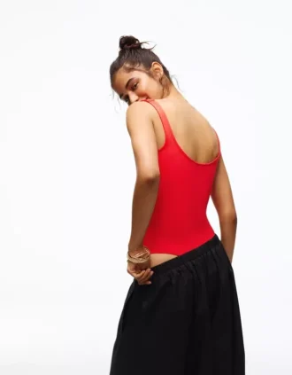 Strappy Square-Neck Bodysuit