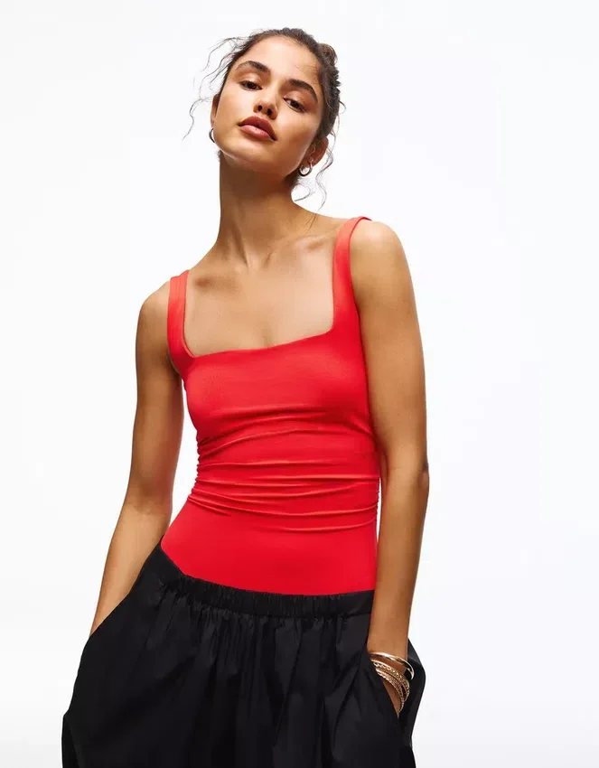 Strappy Square-Neck Bodysuit Strappy Square-Neck Bodysuit