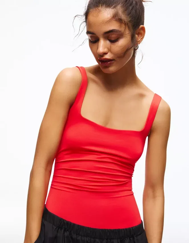 Strappy Square-Neck Bodysuit Strappy Square-Neck Bodysuit