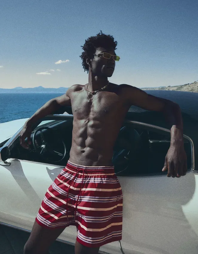 Striped Boxy Fit Swimming Trunks – Bershka Lovers Striped Boxy Fit Swimming Trunks – Bershka Lovers
