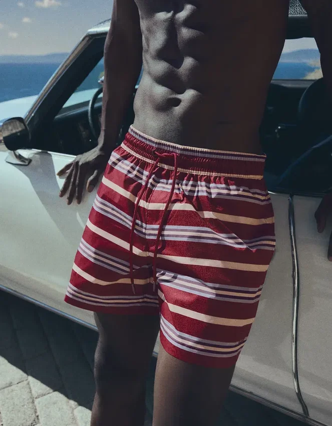 Striped Boxy Fit Swimming Trunks – Bershka Lovers Striped Boxy Fit Swimming Trunks – Bershka Lovers