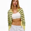Striped Crew Neck Button-Up Jacket Striped Crew Neck Button-Up Jacket