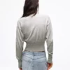 Striped Crew Neck Button-Up Jacket – Sweaters and Cardigans Striped Crew Neck Button-Up Jacket – Sweaters and Cardigans