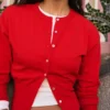 Striped Crew Neck Button-Up Jacket – Sweaters and Cardigans Striped Crew Neck Button-Up Jacket – Sweaters and Cardigans