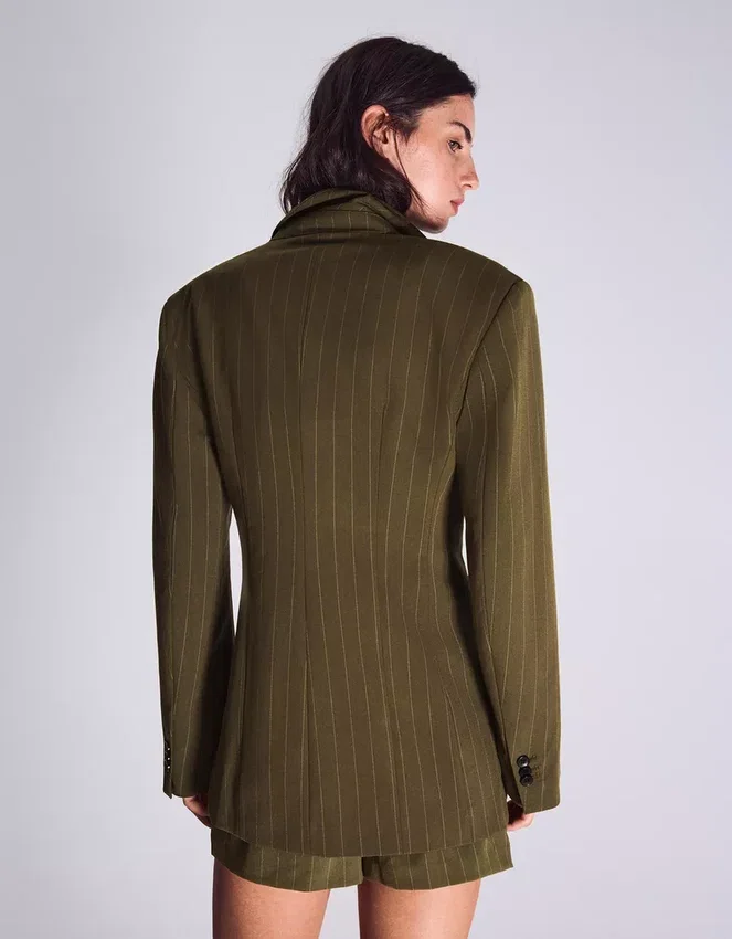 Striped Double-Breasted Blazer – Jackets and Trench Striped Double-Breasted Blazer – Jackets and Trench