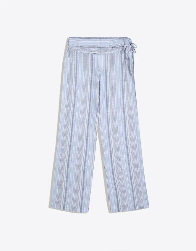 Striped Linen Blend Trousers Striped Linen Blend Trousers
