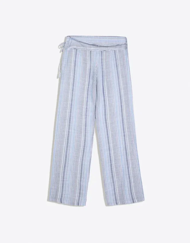 Striped Linen Blend Trousers Striped Linen Blend Trousers